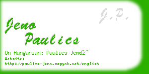 jeno paulics business card